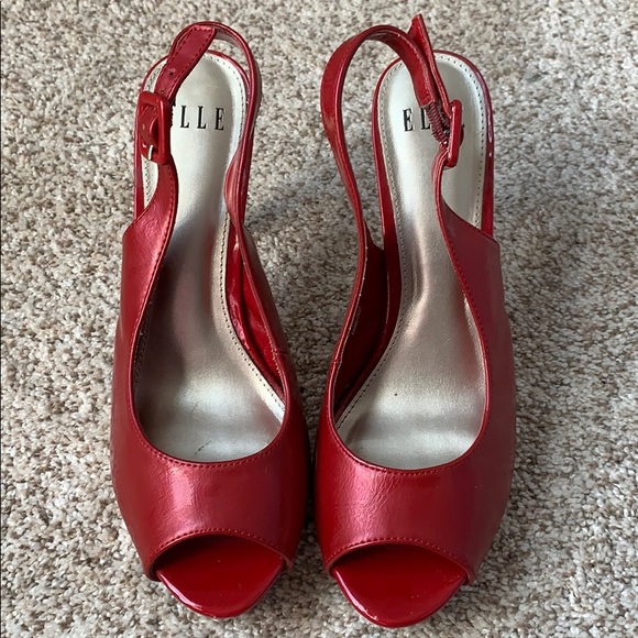 🛍 Red Cork Heels - Picture 2 of 6